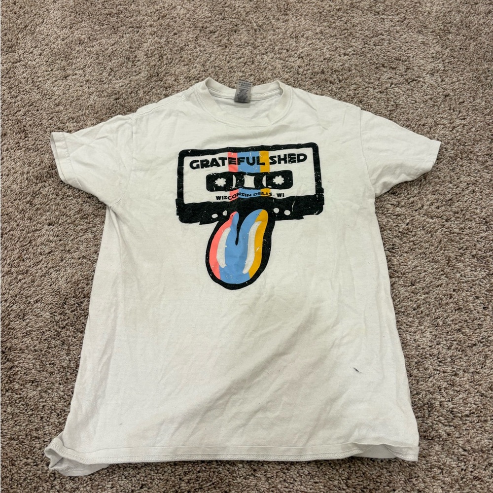 Gildan White T-Shirt with Multicolor Graphic